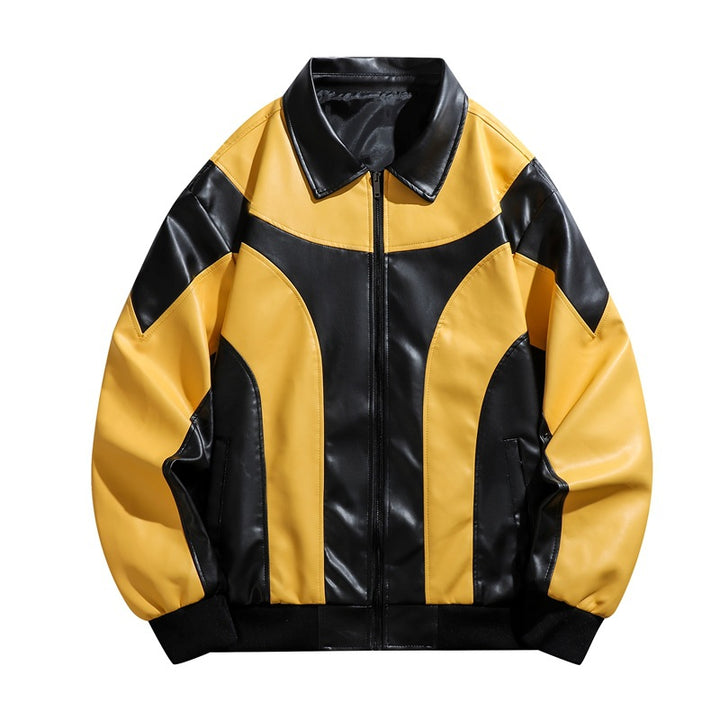 Herren Kunstlederjacke im sportlichen Design mit innovativen Farbakzenten Aliams