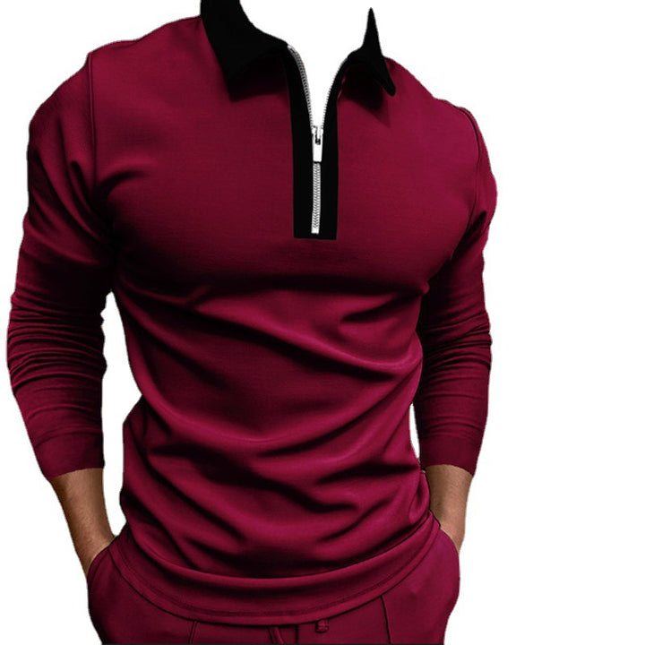 Herren Sweatshirt mit modernem Halbzipper und stilvollem Polokragen Aliams
