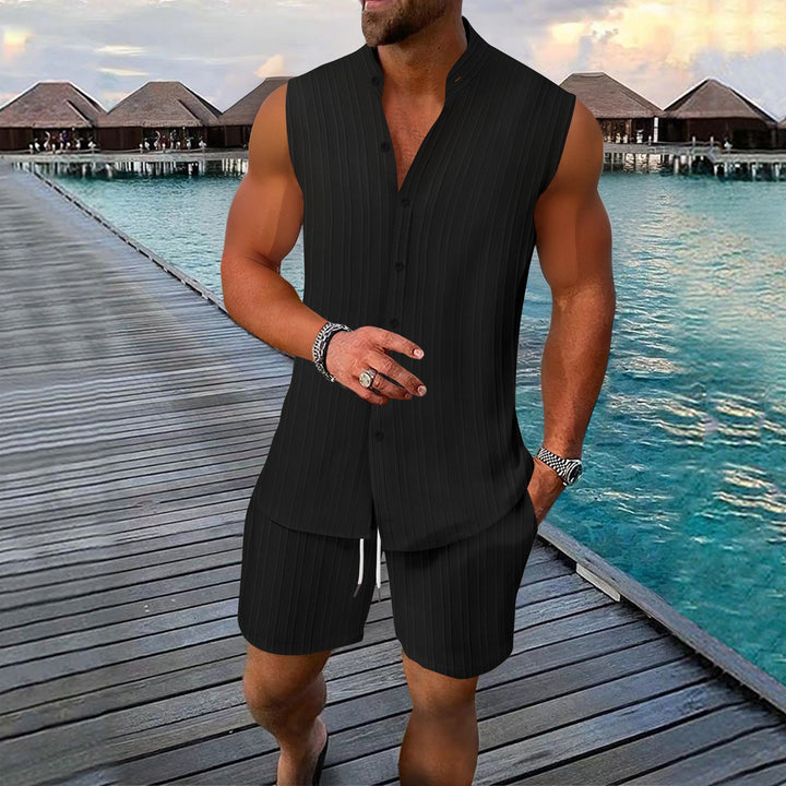 Männer Freizeit Ärmelloses Sommer Lounge Set Aliams