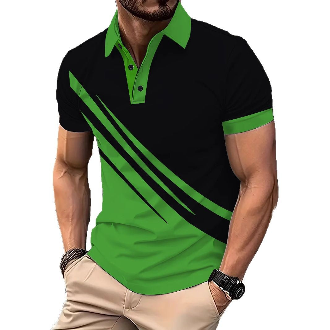 Herren Sportliches Poloshirt mit dynamischen Linienmustern Aliams