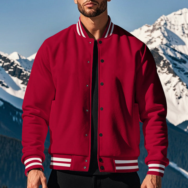 Herren Collegejacke mit elastischen Rippbündchen Aliams