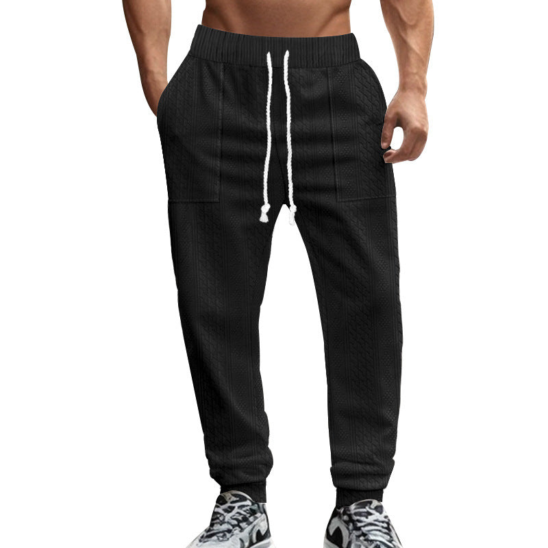 Herren bequeme Jogginghose mit strukturiertem Muster und praktischen Taschen Aliams