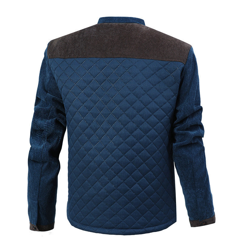 Herren gesteppte Freizeitjacke mit modischem Stehkragen und praktischen Taschen Aliams