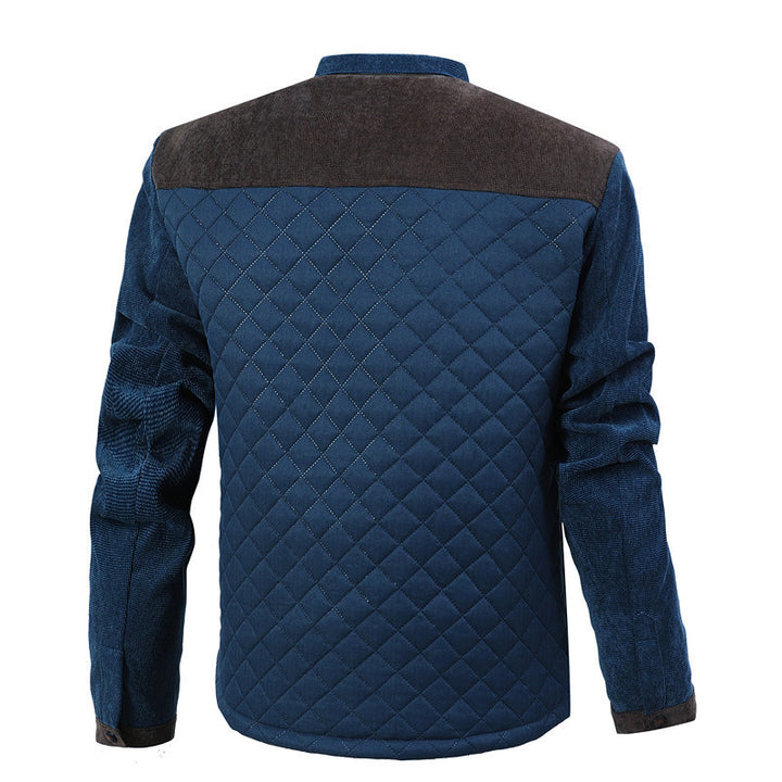 Herren gesteppte Freizeitjacke mit modischem Stehkragen und praktischen Taschen Aliams