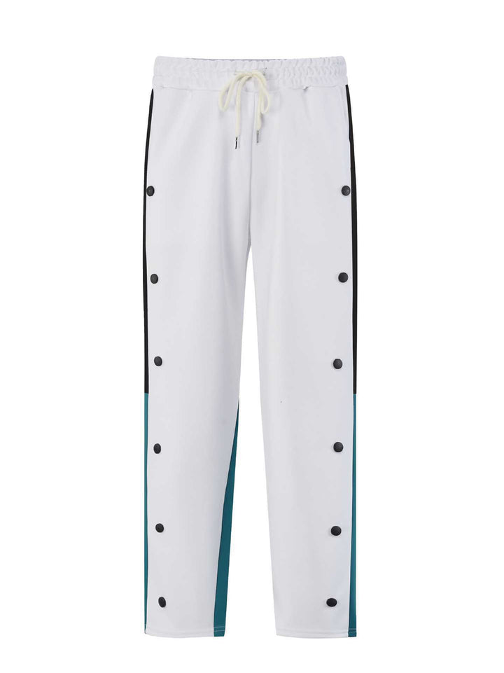 Herren Sportliche Freizeithose mit seitlichen Druckknöpfen Aliams