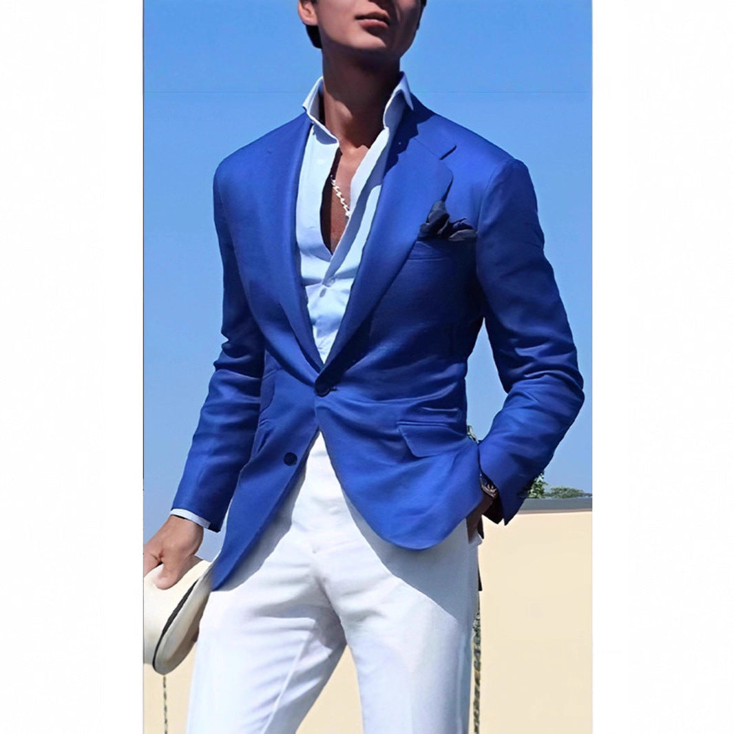 Herren Eleganter Leinenblazer mit modernem Schnitt und strukturiertem Gewebe Aliams