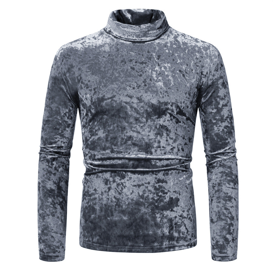 Herren eleganter Rollkragenpullover aus samtigem Stoff Aliams