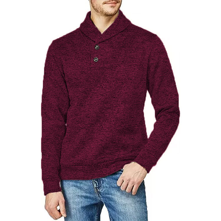 Herren Pullover mit Stehkragen und Knopfdetail Aliams