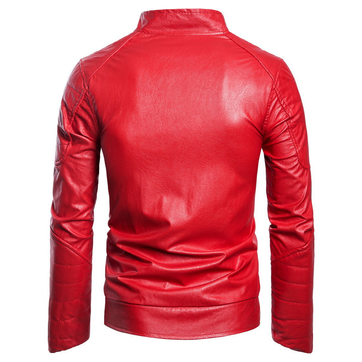 Herren Stilvolle Bikerjacke aus Kunstleder mit Steppmuster Aliams