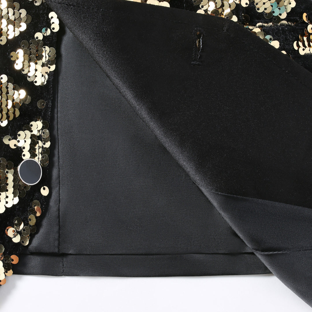 Herren elegante Pailletten-Weste Aliams