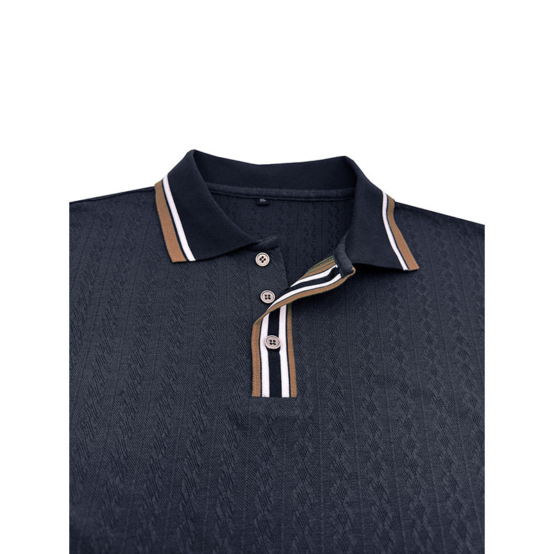 Herren Poloshirt mit strukturierter Oberfläche und modischem Kragen Aliams