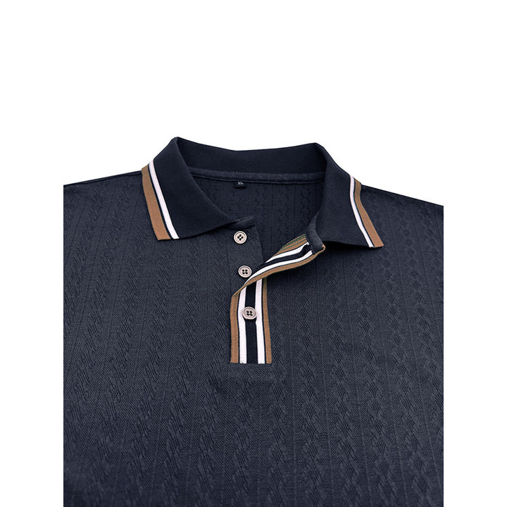 Herren Poloshirt mit strukturierter Oberfläche und modischem Kragen Aliams