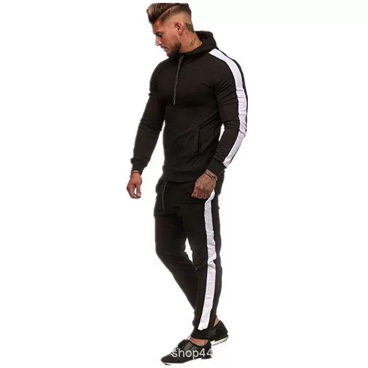 Herren Sportliches Hoodie-Set mit seitlichen Streifen Aliams