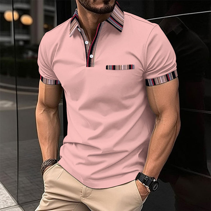 Herren elegantes Poloshirt mit strukturiertem Kragen und modischen Akzenten Aliams