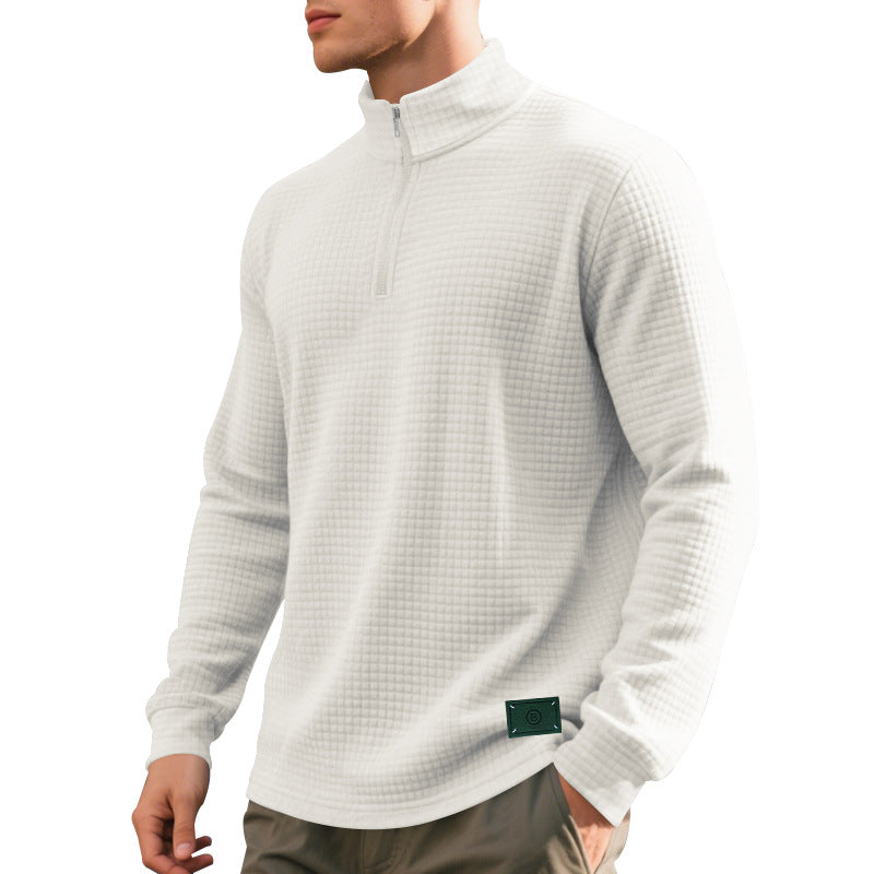 Herren Pullover mit Reißverschluss und strukturiertem Design Aliams