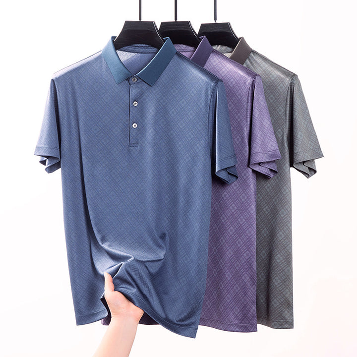 Herren sportliches Poloshirt mit modernem geometrischem Design Aliams