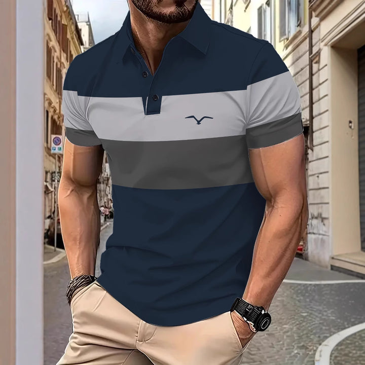 Herren Kurzarm Poloshirt mit markantem Farbdesign Aliams
