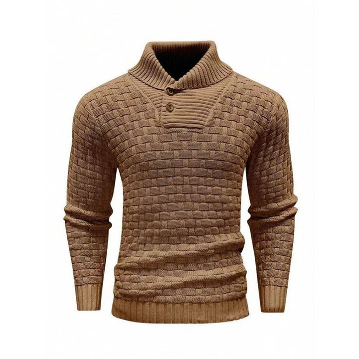 Herren Strickpullover mit Strukturiertem Muster und Modernem Stehkragen Aliams