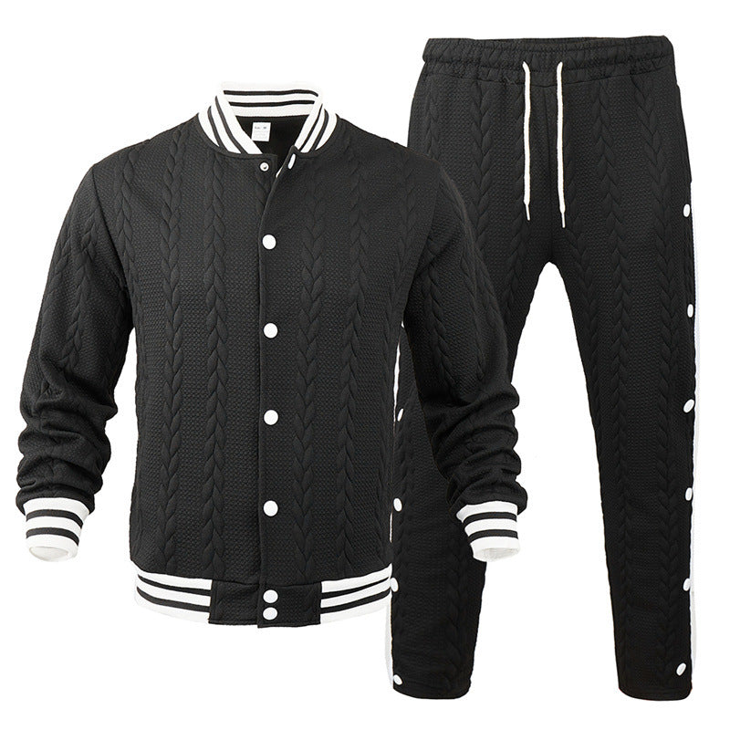 Herren Sportswear-Bomberjacke mit strukturiertem Design und Kontraststreifen Aliams