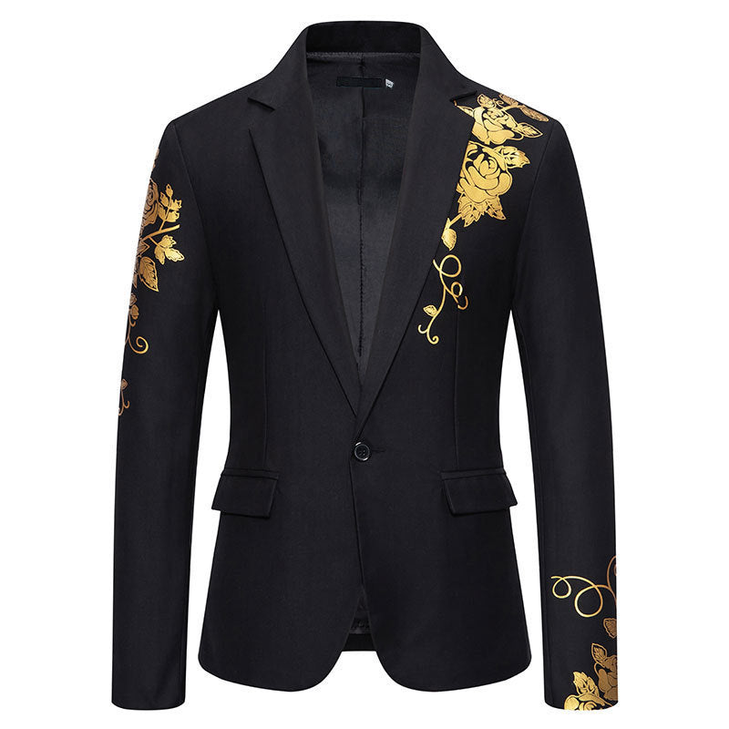 Herren eleganter Blazer mit floralem Stickdesign und feinen Details Aliams