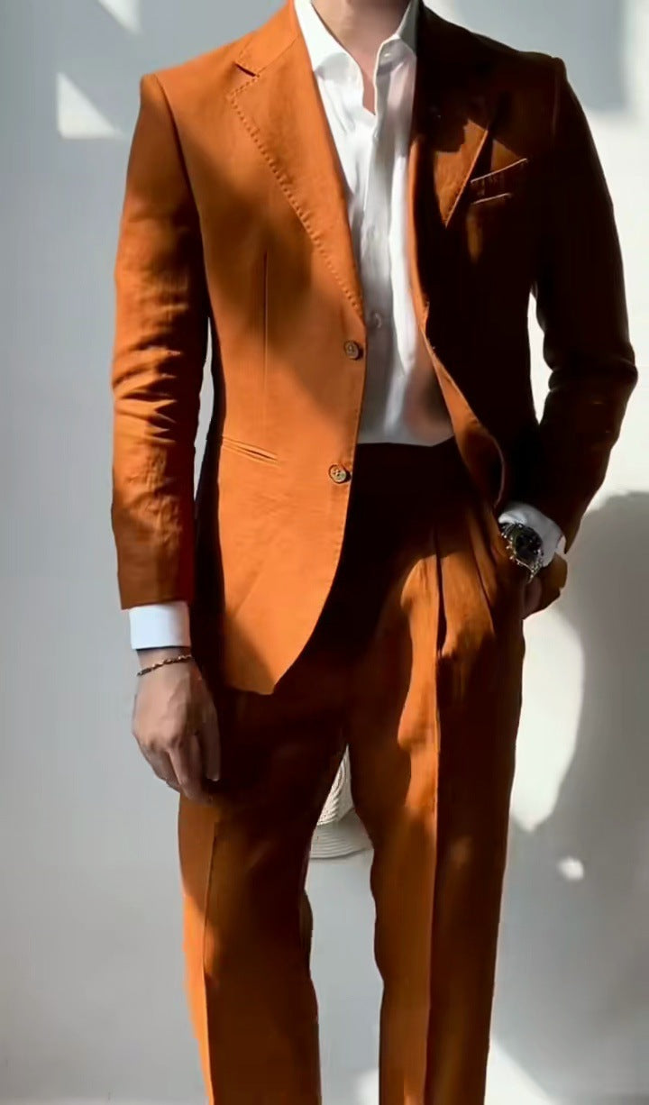 Herren eleganter Anzug mit strukturiertem Gewebe und modernem Schnitt Aliams