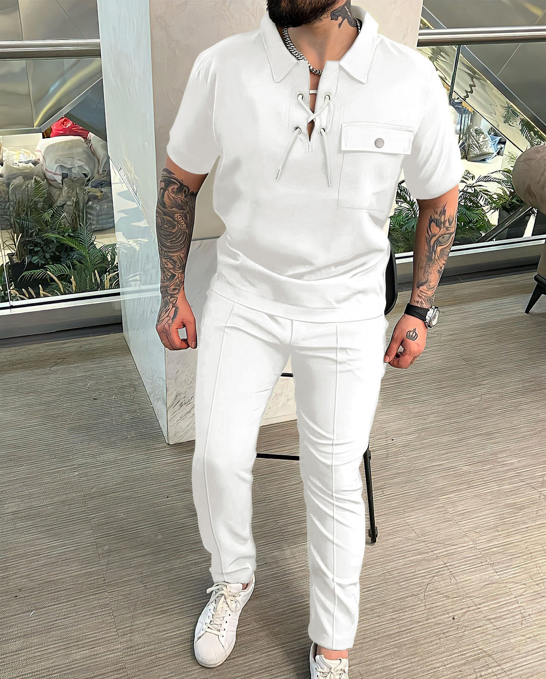 Herren entspannender Freizeitanzug mit hilfreichen Taschen Aliams