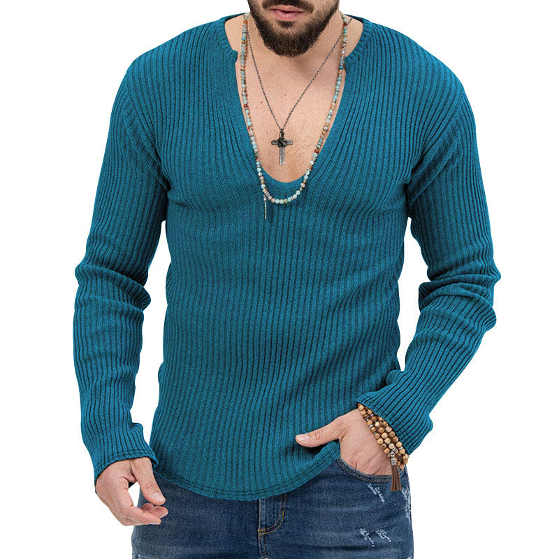 Herren Rippenpullover mit V-Ausschnitt Aliams