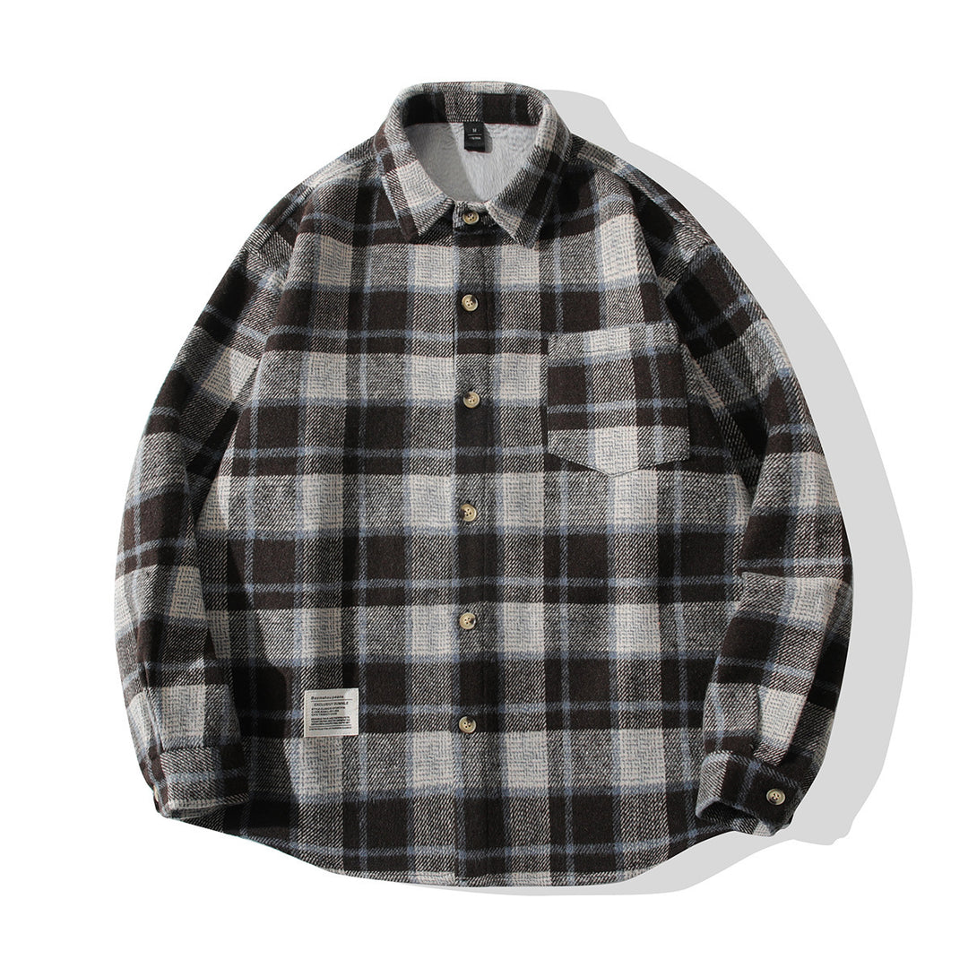 Herren gemütliches Flanellhemd mit Karomuster Aliams