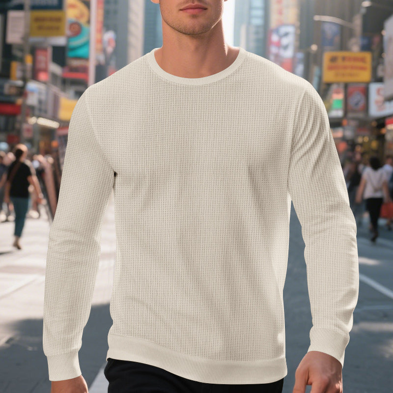 Herren komfortabler Langarmpullover aus atmungsaktivem Material und modernem Strukturdesign Aliams