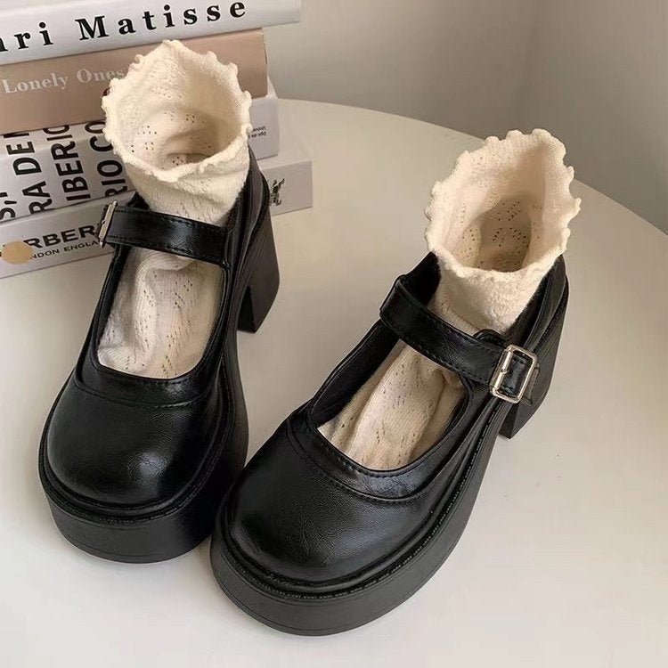 Damen Mary Jane Pumps mit Modernem Design und Hochwertiger Schnalle Aliams