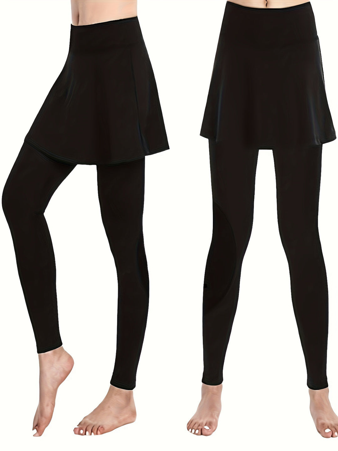Damen Leggings mit rockähnlicher Einlage und hohem Bund Aliams