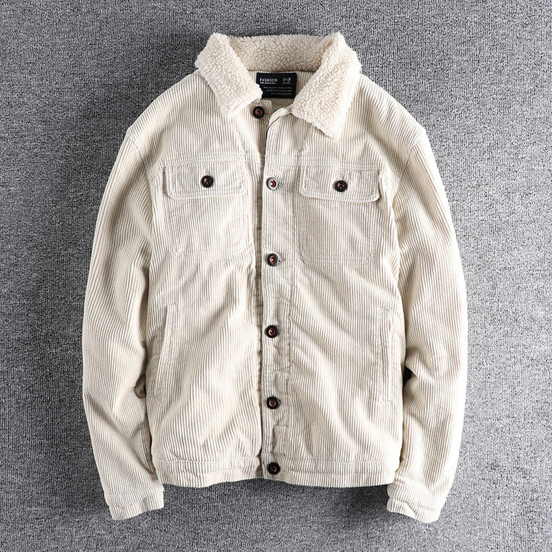 Herren Cordjacke mit kuscheligem Futter und praktischen Taschen Aliams