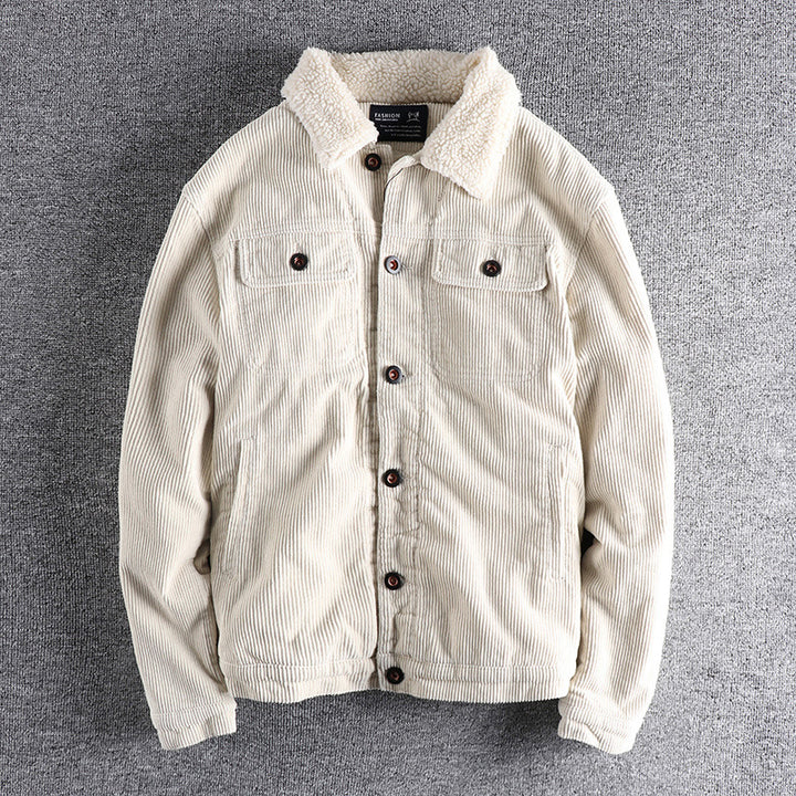 Herren Cordjacke mit kuscheligem Futter und praktischen Taschen Aliams