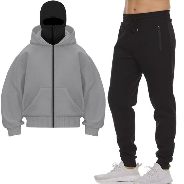Herren Kapuzenjacke mit hohem Kragen und Jogginghose Aliams
