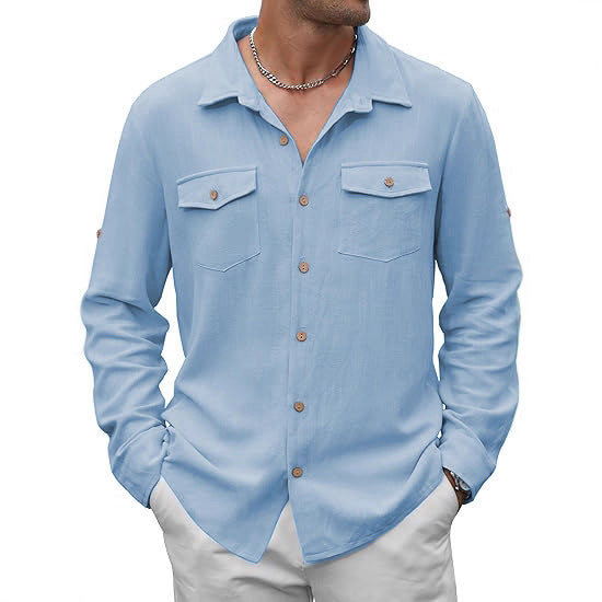 Herren Kurzarm-Hemd mit praktischen Pattentaschen und atmungsaktivem Stoff Aliams