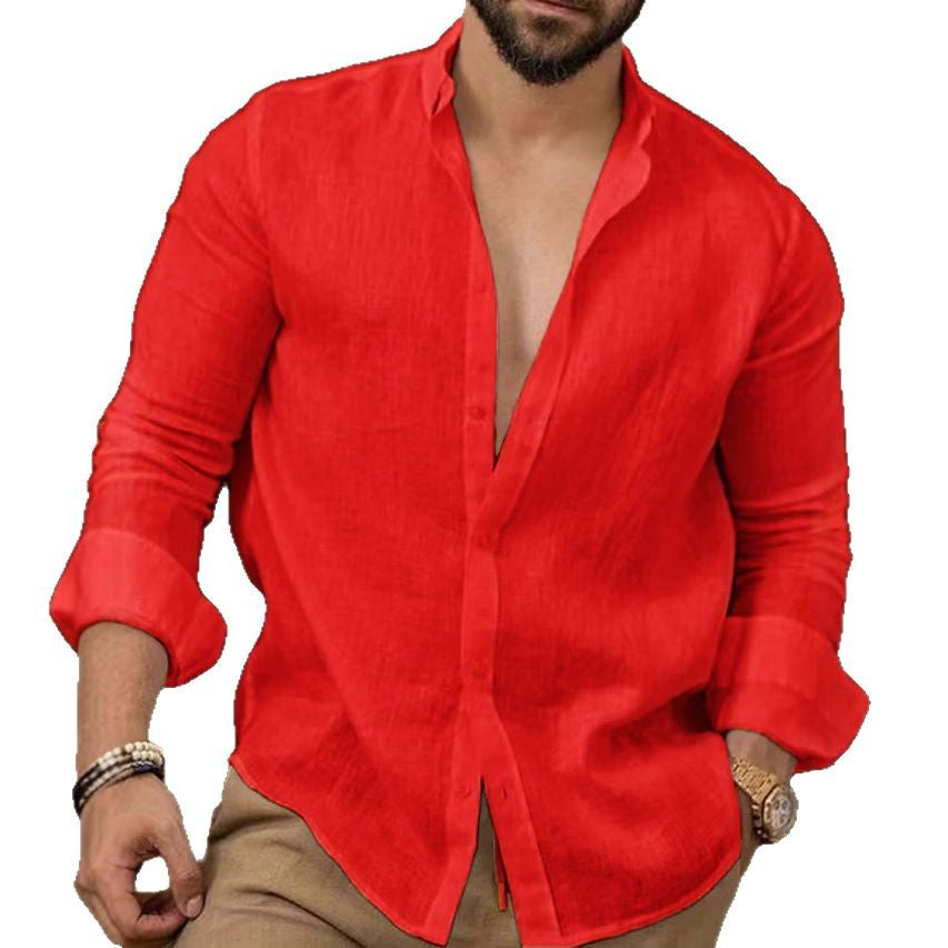 Herren Hemd aus leichtem Leinenmix mit lässigem Schnitt Aliams