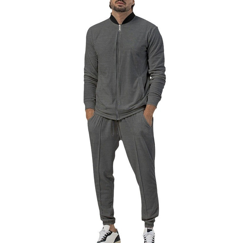 Herren Sportlicher Freizeitanzug mit elastischem Bund und Reißverschluss Aliams