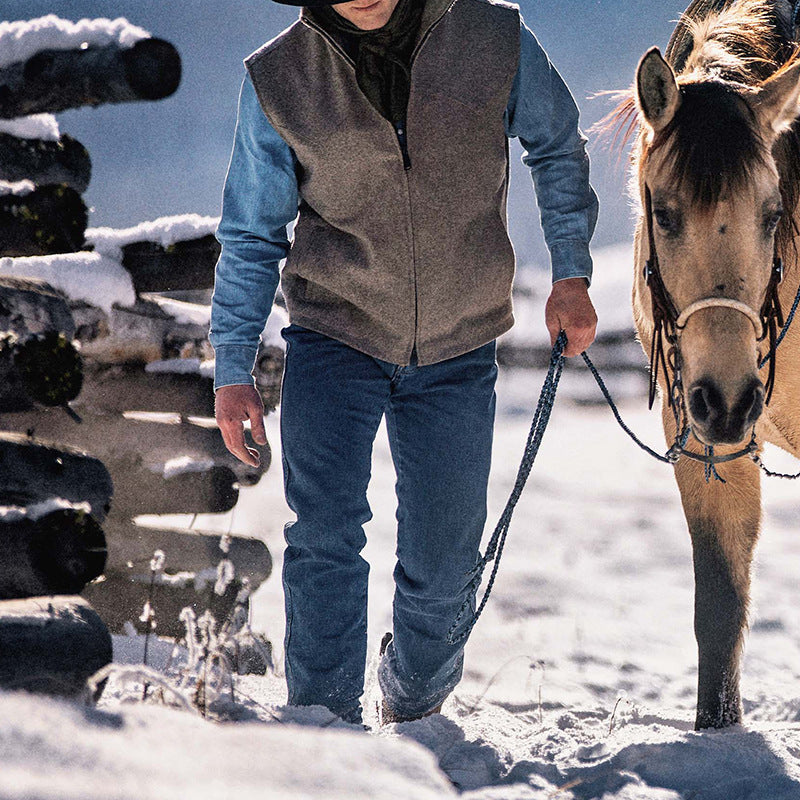 Herren Fleece-Weste mit praktischem Reißverschluss und seitlichen Taschen Aliams