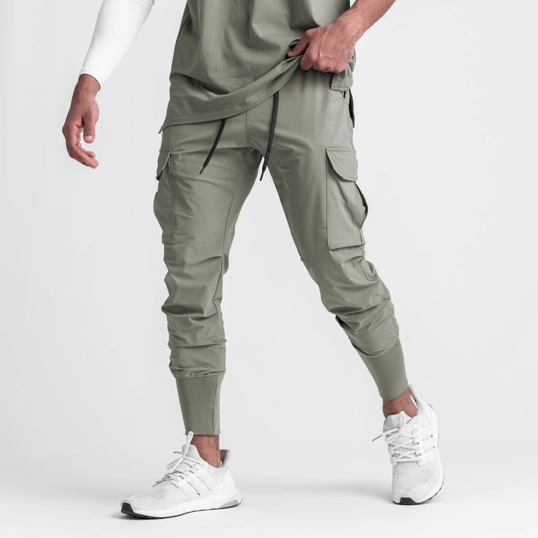 Herren stylische Cargo-Jogginghose mit elastischen Bündchen Aliams