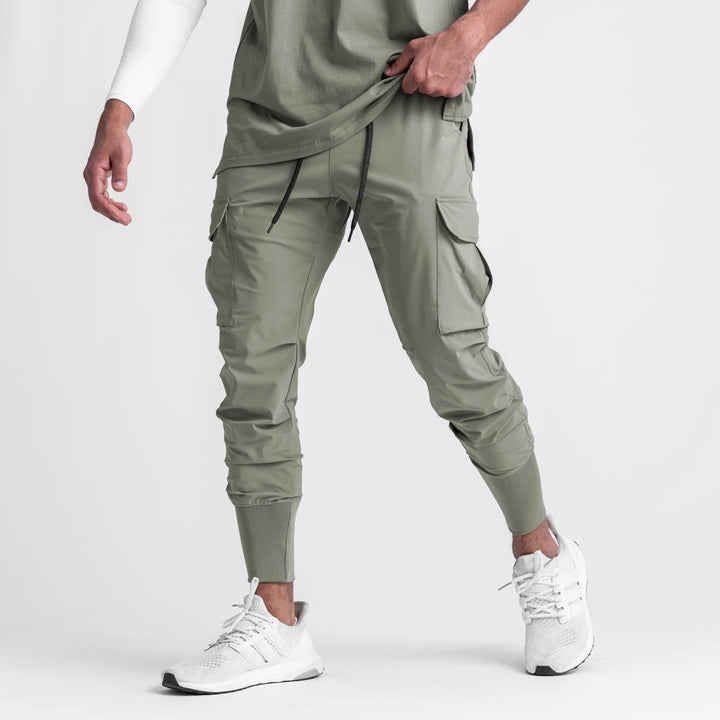 Herren stylische Cargo-Jogginghose mit elastischen Bündchen Aliams
