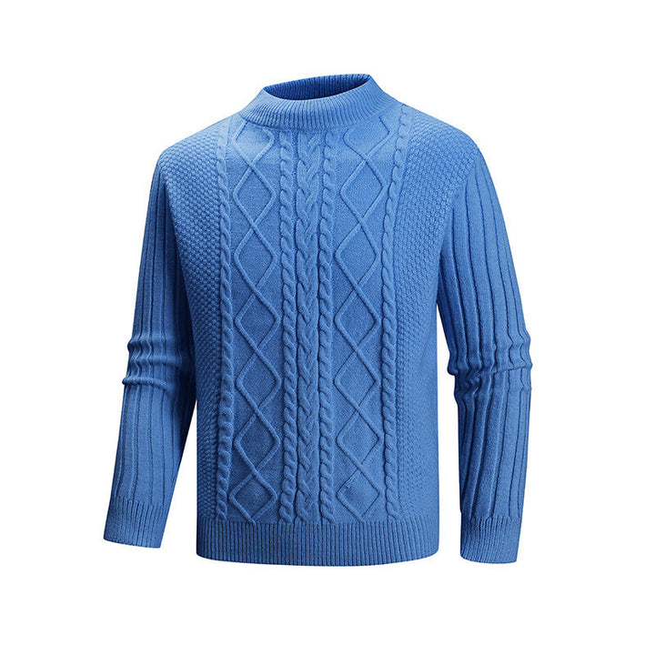 Herren Strickpullover mit strukturiertem Design und hohem Kragen Aliams