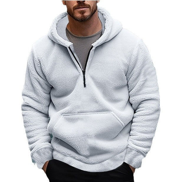Herren Fleece-Pullover mit praktischer Kängurutasche Aliams