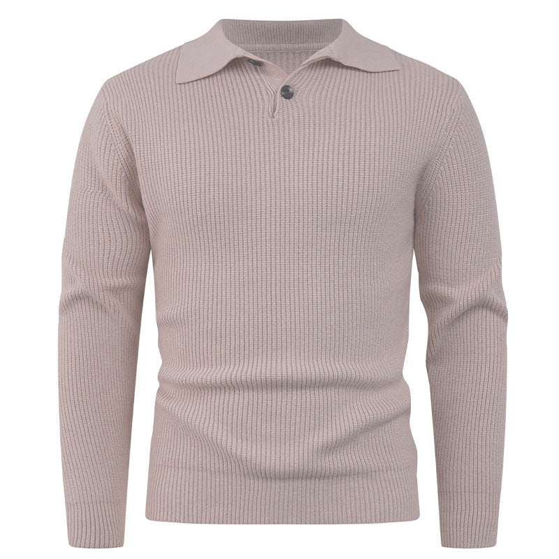 Herren Strickpullover mit modernem Polokragen und funktionalem Knopfverschluss Aliams