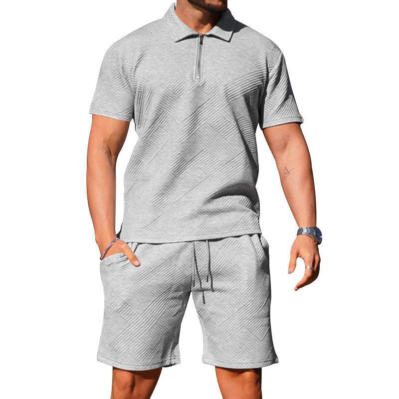 Herren sportliches Lounge-Set mit Poloshirt und Shorts im eleganten Design Aliams