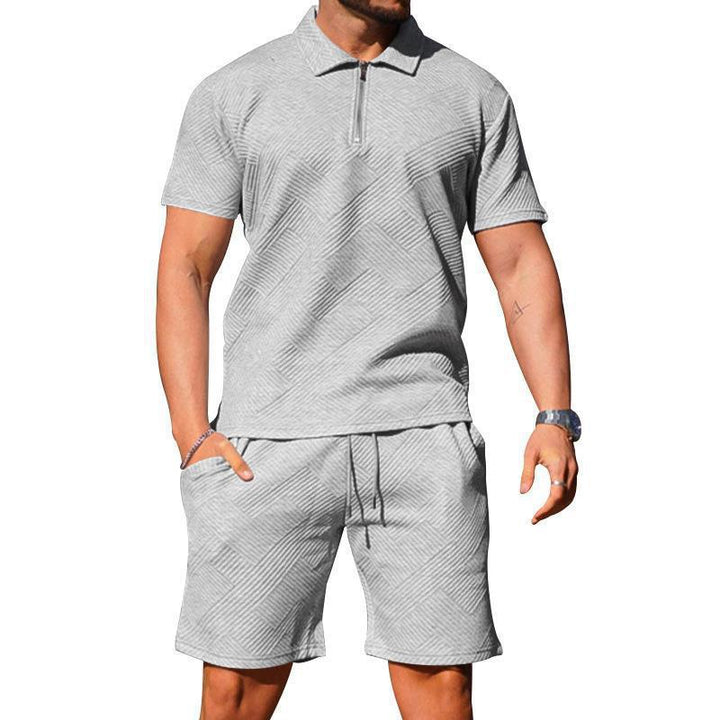 Herren sportliches Lounge-Set mit Poloshirt und Shorts im eleganten Design Aliams