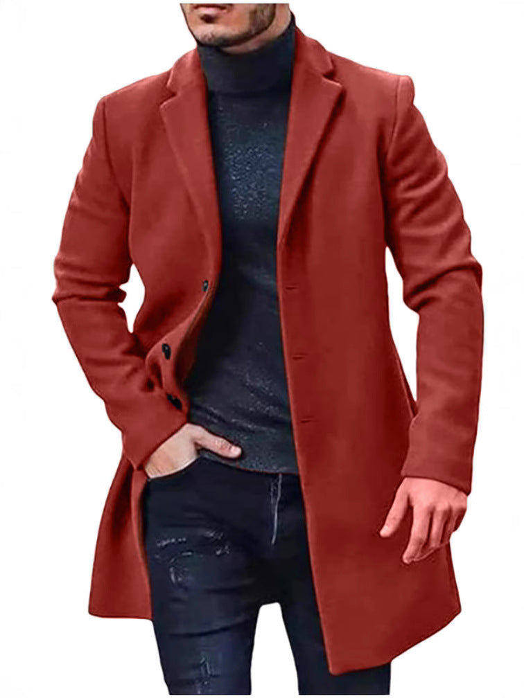 Herren eleganter Wollmantel mit schmalem Schnitt Aliams