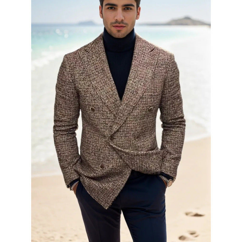 Herren Eleganter Doppelreihiger Blazer Aliams