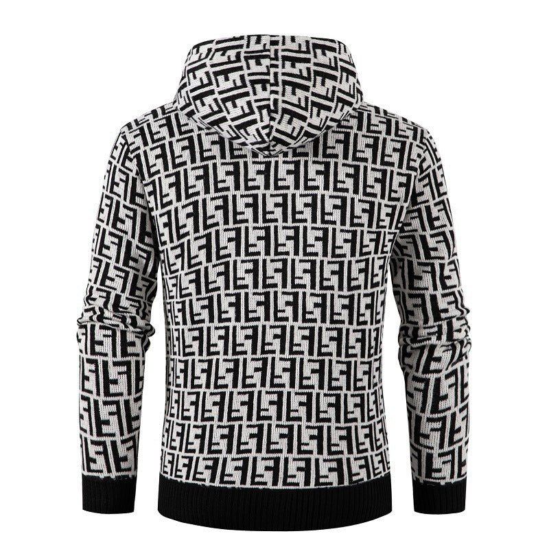 Herren trendige Strickjacke mit modernem Muster Aliams