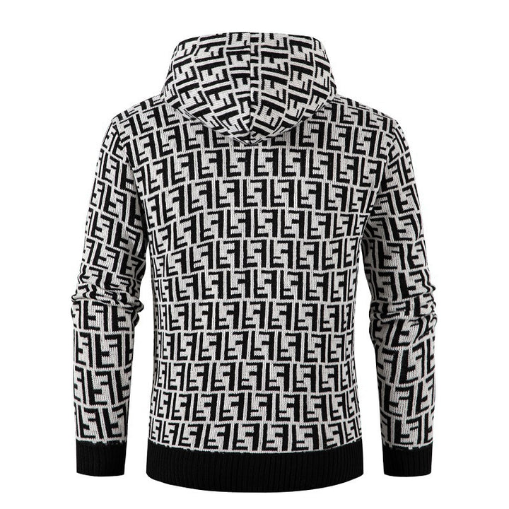 Herren trendige Strickjacke mit modernem Muster Aliams