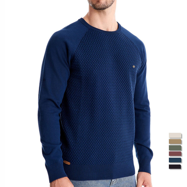 Herren Strickpullover mit modernem Strukturmuster und Rundhalsausschnitt Aliams